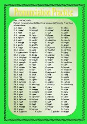 English Worksheet: pronunciation practice