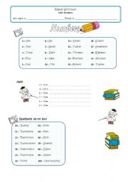 English Worksheet: Numbers