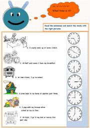 English Worksheet: what time is it?