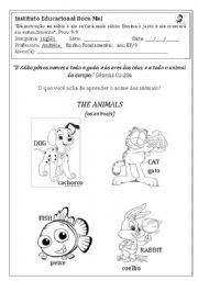 English worksheet: Animals