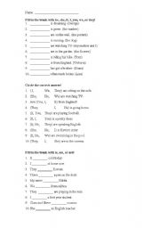 English Worksheet: to be