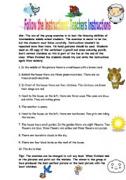 English Worksheet: Follow the Instructions: A Drawing Activity (& Lesson Plan)