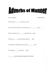 English Worksheet: Adverbs of Manner