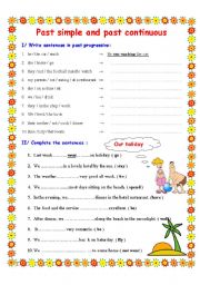 English Worksheet: past simple and past continuous