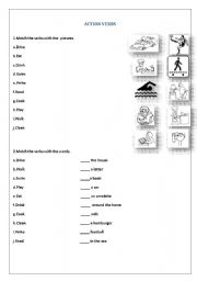 English Worksheet: Action verbs for elementary students