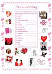 English Worksheet: Valentines Day