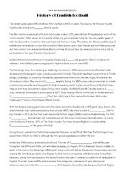 English Worksheet: History of English football fill in the blanks