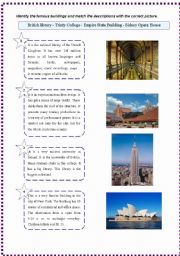 English Worksheet: famous buildings