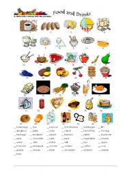 English Worksheet: Food