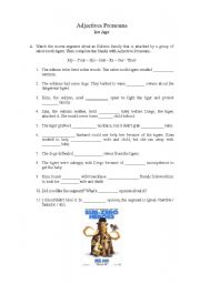 English worksheet: Adjectives Pronouns