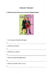 English Worksheet: Freaky Friday Character Match