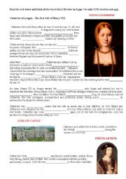 English Worksheet: THE FIRST WIFE OF HENRY VIII