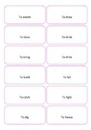 English Worksheet: bingo irregular verbs (past simple) cards
