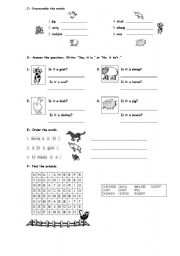 English Worksheet: farm animals