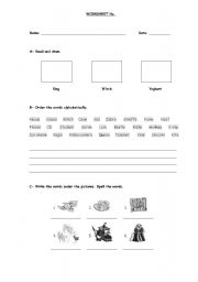 English worksheet: The alphabet