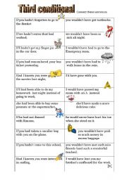 English Worksheet: Third conditional -match the sentence halves for pre-intermediate and above