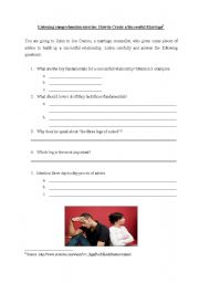 English Worksheet: Listening comprehension exercice: How to build a successful marriage?