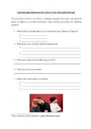 English worksheet: Listening comprehension exercice: How to build a successful marriage?