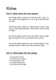 English worksheet: writing