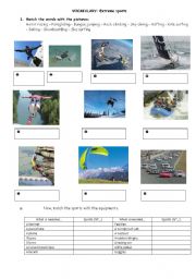 English Worksheet: Extreme sports