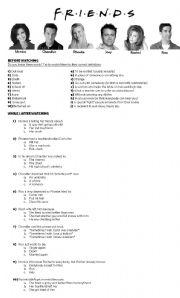 English Worksheet: Friends - The very 1st episode