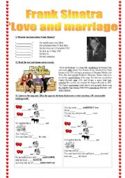 Frank Sinara Love and Marriage song-based activity (fully editable + answer key)