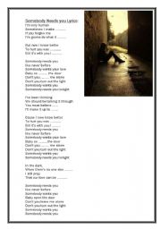 English worksheet: song ( fill the gap )