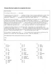 English worksheet: Routines - Cloze