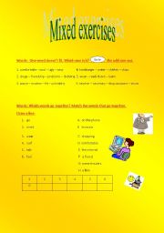 English worksheet: Mixed exercises 