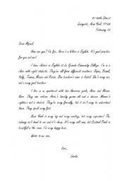 English worksheet: Doritas Letter