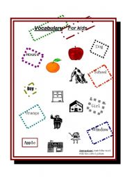 English worksheet: vocabulary for kids