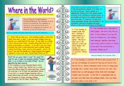 English Worksheet: Where in the World?
