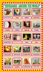 English Worksheet: beverages around the world!