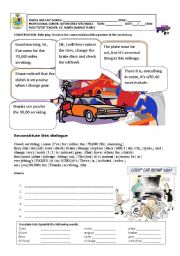 English Worksheet: automobile parts