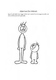 English Worksheet: Adjectives big and small