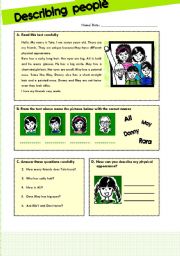 English Worksheet: Describing People