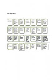English Worksheet: TELL ME GAME
