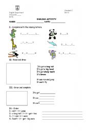 English worksheet: worksheet