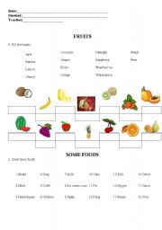 English worksheet: Fruits