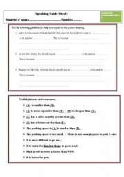 English worksheet: Speaking Guide Sheet : Place Hunting