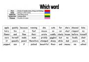 English Worksheet: Which Word