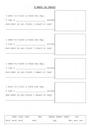 English Worksheet: I went to visit a farm one day