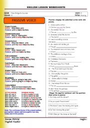English Worksheet: passive voice & comparative and superlative form of adj.