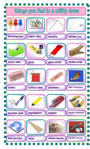 English Worksheet: Things youll find in a utility draw