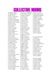 English Worksheet: Collective nouns