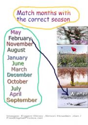 English Worksheet: months/seasons