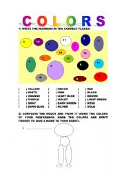 English worksheet: COLORS