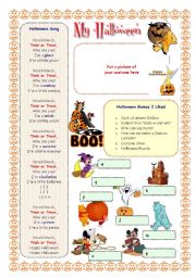English Worksheet: My English Portfolio 20 (My Halloween)