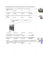 English Worksheet: grade 8 SBS