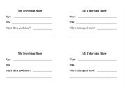 English worksheet: My TV show